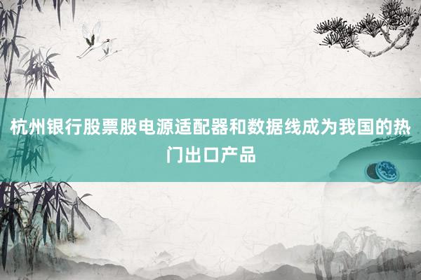 杭州银行股票股电源适配器和数据线成为我国的热门出口产品